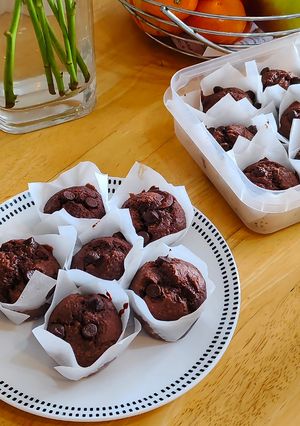 Foto resep Chocolate Banana Protein Muffin