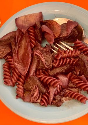 Una foto de Mi Beouf Bourguignon (un clásico francés) de tiempos austeros