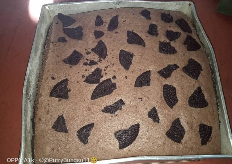 Bagaimana Menyiapkan 3. Brownies kukus Oreo Anti Gagal