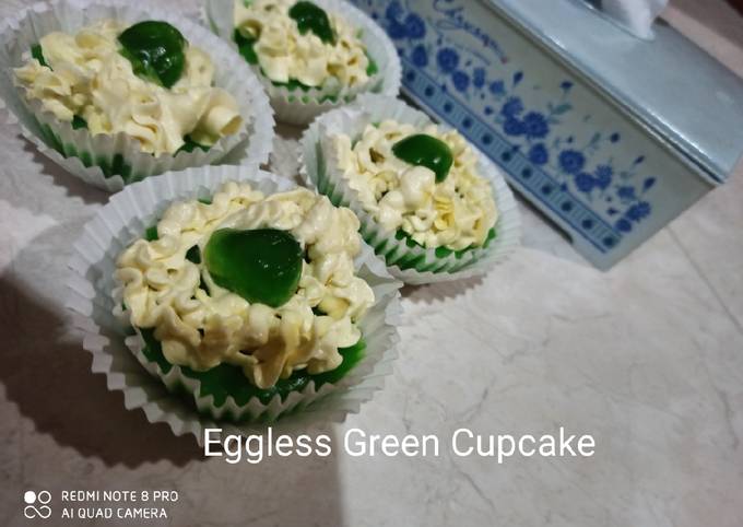 Eggless Green Cupcake