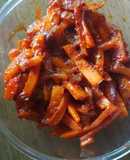 Instant carrot and mango pickle