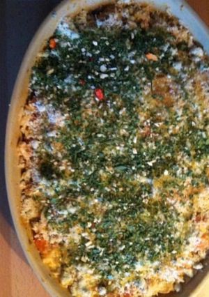 Une photo de Risotto en gratin aux tomates et herbes