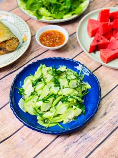 Hình của món Bầu Xào Hẹ.