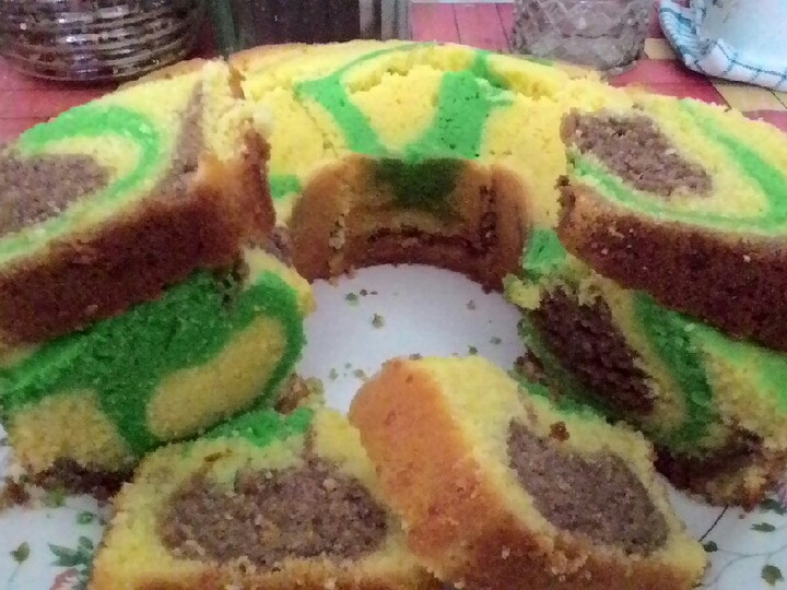 Resep Butter Cake All in One Methode Coklat Pandan Keju Laziiiesss Anti Gagal