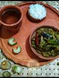 ইলিশ মাছের মাথা দিয়ে কচুশাক (illish macher matha diye kochu shaak recipe in Bengali)