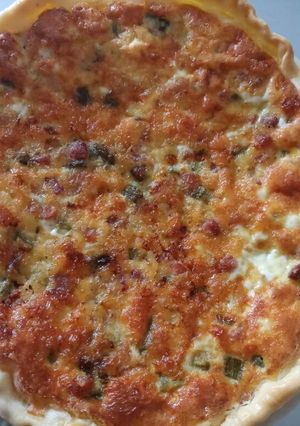 A picture of Torta salata - pancetta, asparagus & pecorino.