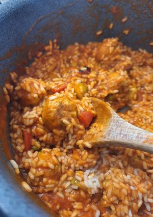 Une photo de Boulette végétale, tomate et riz