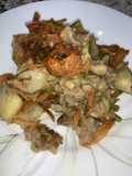 Ground turkey, potato, and asparagus casserole