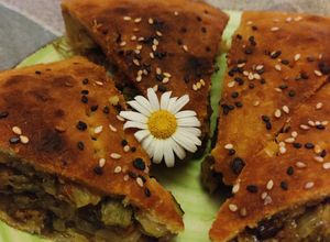 Una foto de Torta de alcauciles (vegana) 🌱