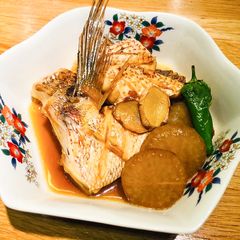 A picture of Japanese style Simmered Sea Bream.