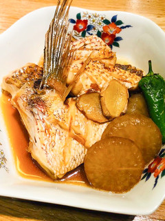 A picture of Japanese style Simmered Sea Bream.