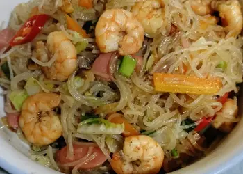 Cara Memasak Cepat Bihun goreng udang Ala Warteg