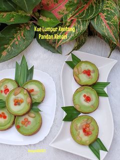 Foto resep Kue Lumpur Kentang Pandan Kenari