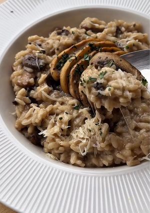 Una foto de Risotto de hongos
