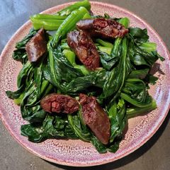 A picture of Choisam with Chinese Sausage.