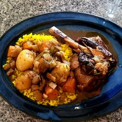 A picture of Roasted Lamb Shanks.
