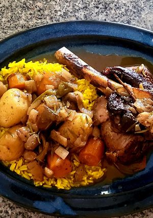 A picture of Roasted Lamb Shanks.