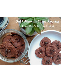 Foto resep Oat + Almond + Raisin Cookies (Gluten Free) No Mixer