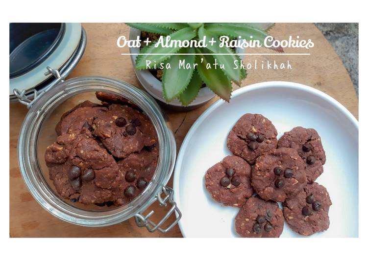 Cara Membuat Oat + Almond + Raisin Cookies (Gluten Free) No Mixer, Lezat