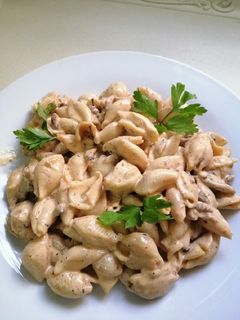 صورة لوصفة باستا بالشورما والجبنه