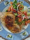 Cuartos traseros de pollo al horno