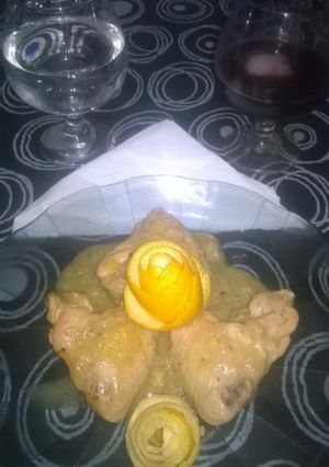 Una foto de Alitas de pollo a la naranja
