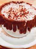 Cappuccino with chocolate syrup