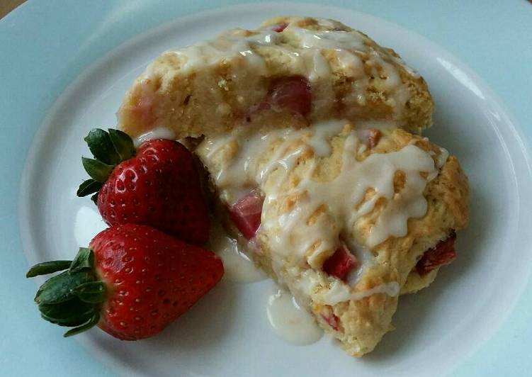 Step-by-Step Guide to Prepare Super Quick Homemade Vickys Strawberry &amp; Cream Scones w Orange Glaze, GF DF EF SF NF