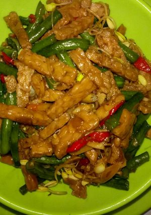 Foto resep Tumis tempe kacang panjang