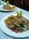 Ceviche de camarón y Concha prieta