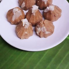 A picture of Sattu and tender coconut modak.