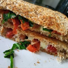 A picture of Tomato and Spinach Toast.