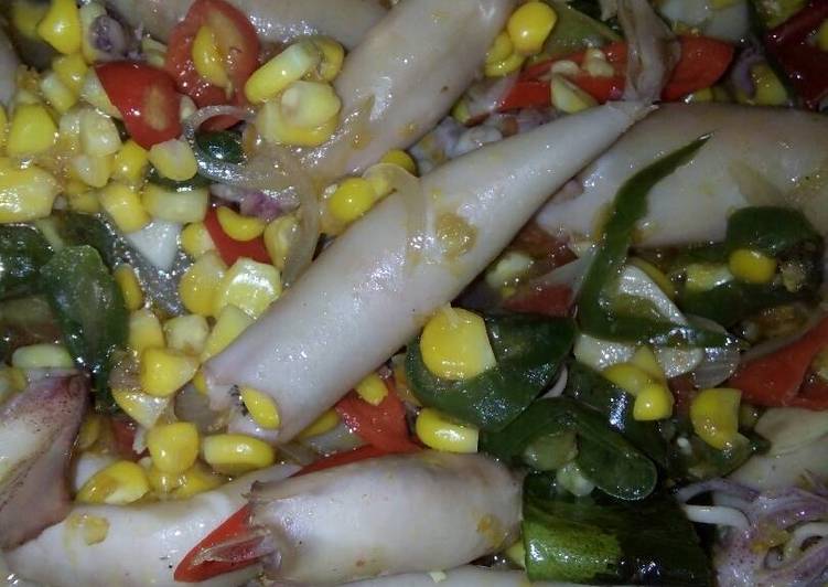 Bahan mengolah Cumi tumis jagung saus tiram 👍👍👍✋, Menggugah Selera