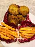 Polpette di pollo e arrosto di lonza