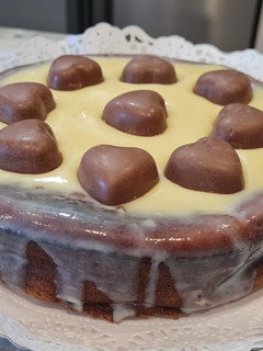 Una foto de Tarta de quesitos, Nutella y chocolate blanco
