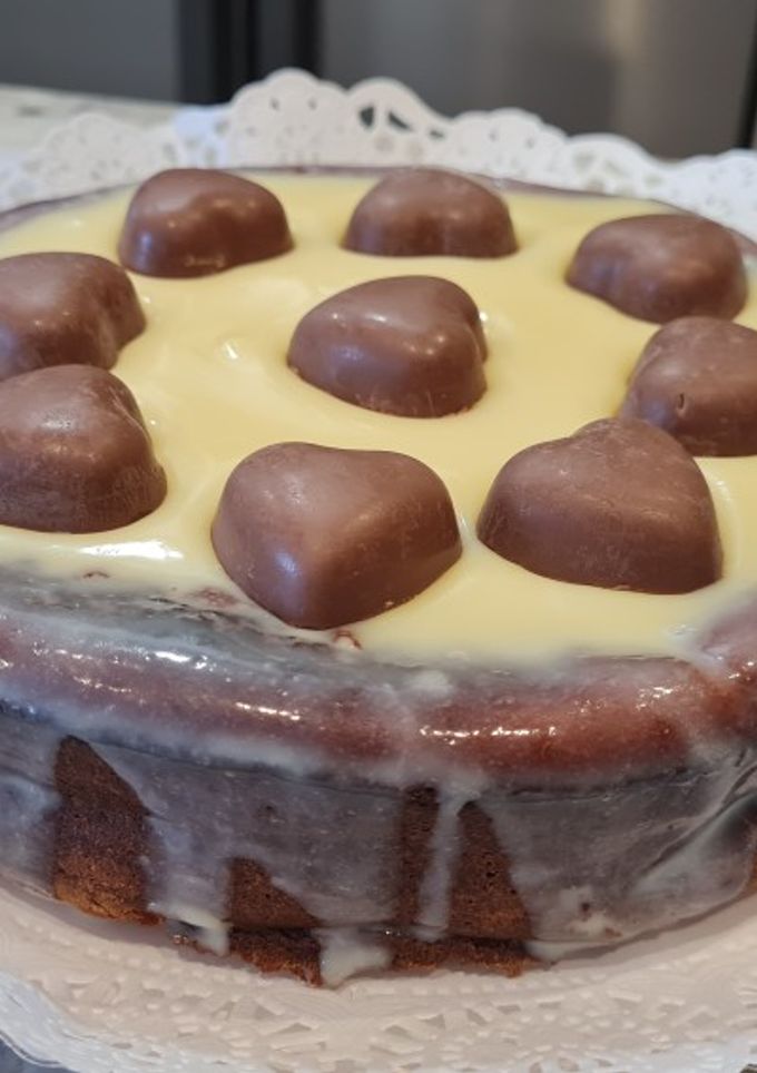Una foto de Tarta de quesitos, Nutella y chocolate blanco