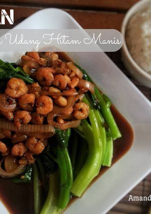 Foto resep Kailan Siram Udang Hitam Manis