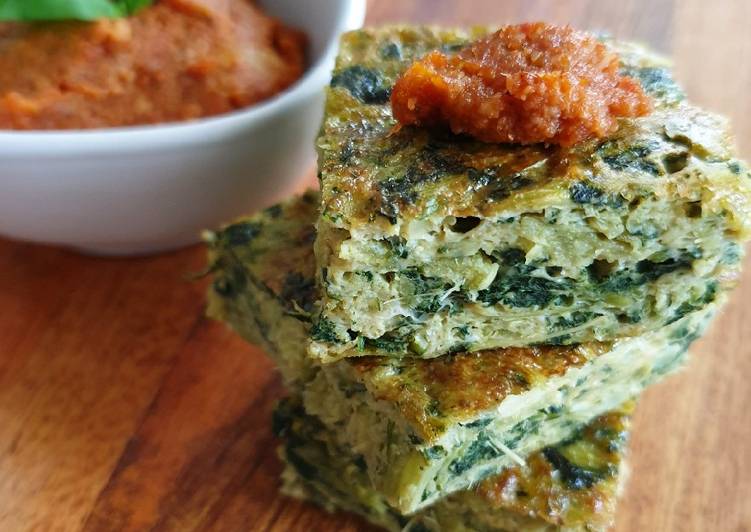 Frittata di Cicoria Catalogna con pesto di Pomodori 🍅🍃