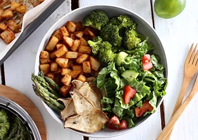 Roasted potatoes and mushroom π