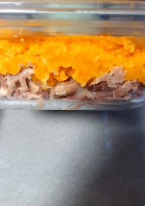 Une photo de Parmentier de canard à la patate douce