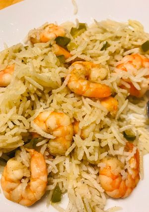صورة لوصفة رز مـع الربيـان