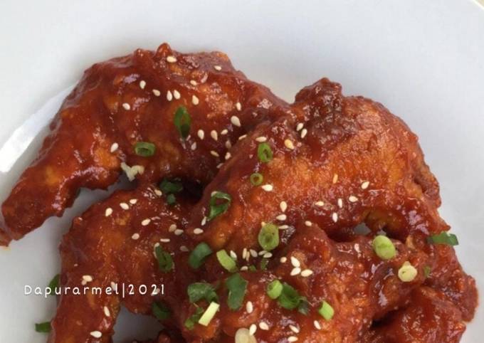 Cara Gampang Membuat Korean Spicy chicken wings yang Bisa Manjain Lidah