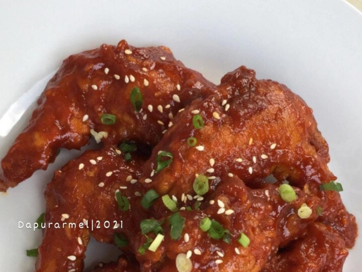 Cara Gampang Membuat Korean Spicy chicken wings yang Bisa Manjain Lidah