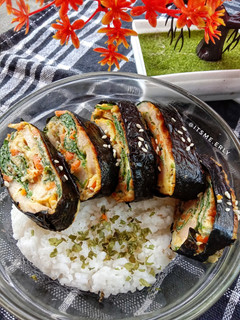 Foto resep Spinach Omelette Sushi