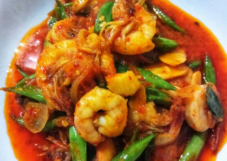 Tumis Udang Buncis Saos Tiram