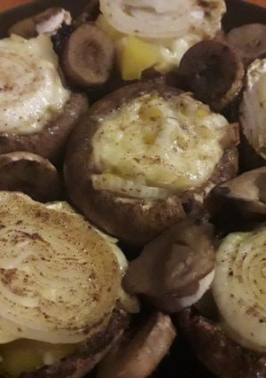 Camembert-es töltött gomba recept fotója
