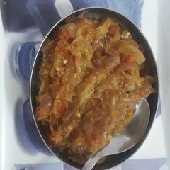 Brinjal ka bartha A picture of Brinjal ka bartha.