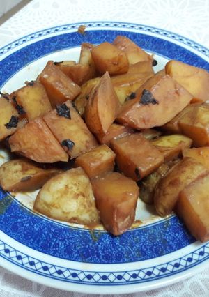 Una foto de Guarnición de patata al miso vegana 🥔