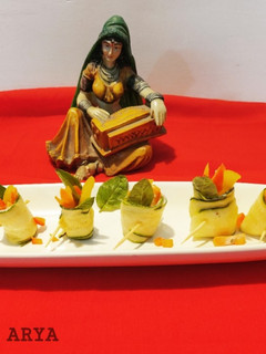 A picture of Grilled Zucchini Rolls with Garden Cream Cheese Restaurantstyle.
