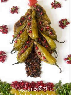 A picture of Stuffed green chilli(Christmas tree).